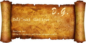Dósai Galina névjegykártya